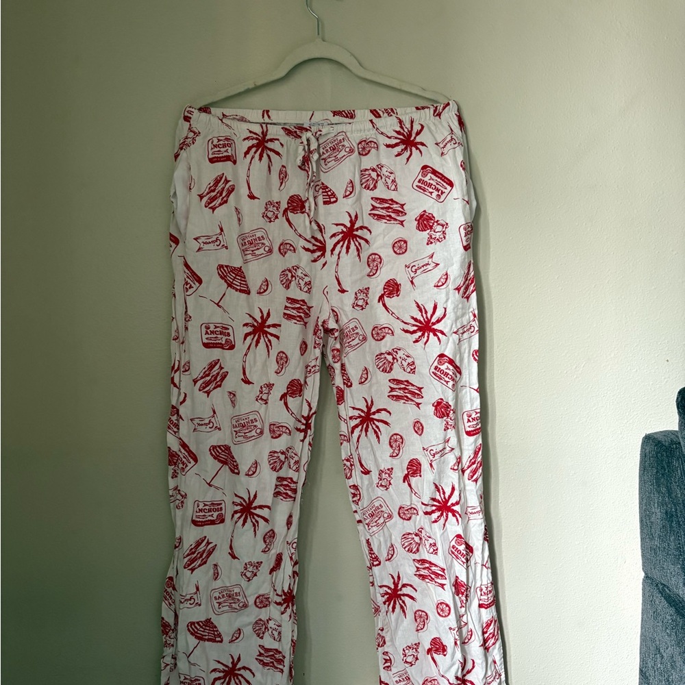 Cotton On Red and White Tropical Print Pants